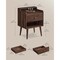 Nightstand Set of 2 with Hidden Drawer Mid Century Bedside Tables Storage Cabinet Walnut Wood Bedroom End Tables